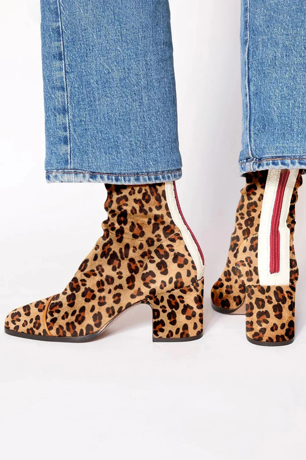 Mid-Heel Printed Ankle Boot