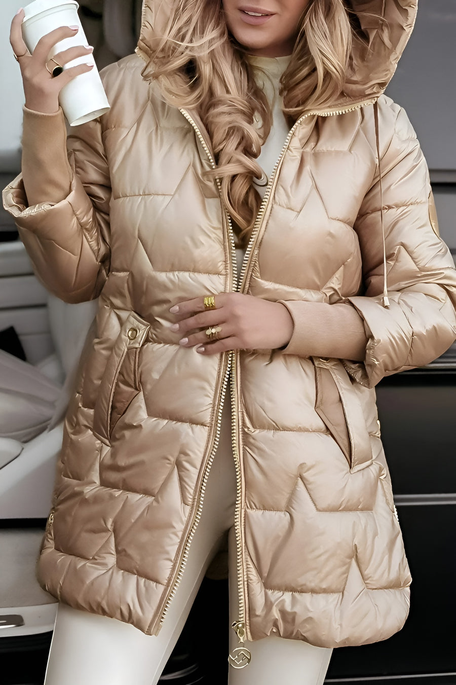 Gina | Elegant Winter Coat with Hood and Padding